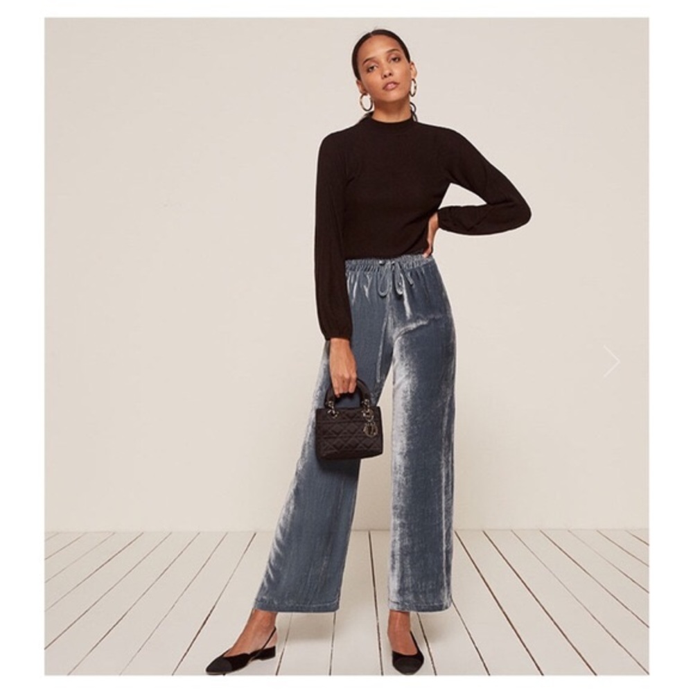 Reformation crop velvet pants